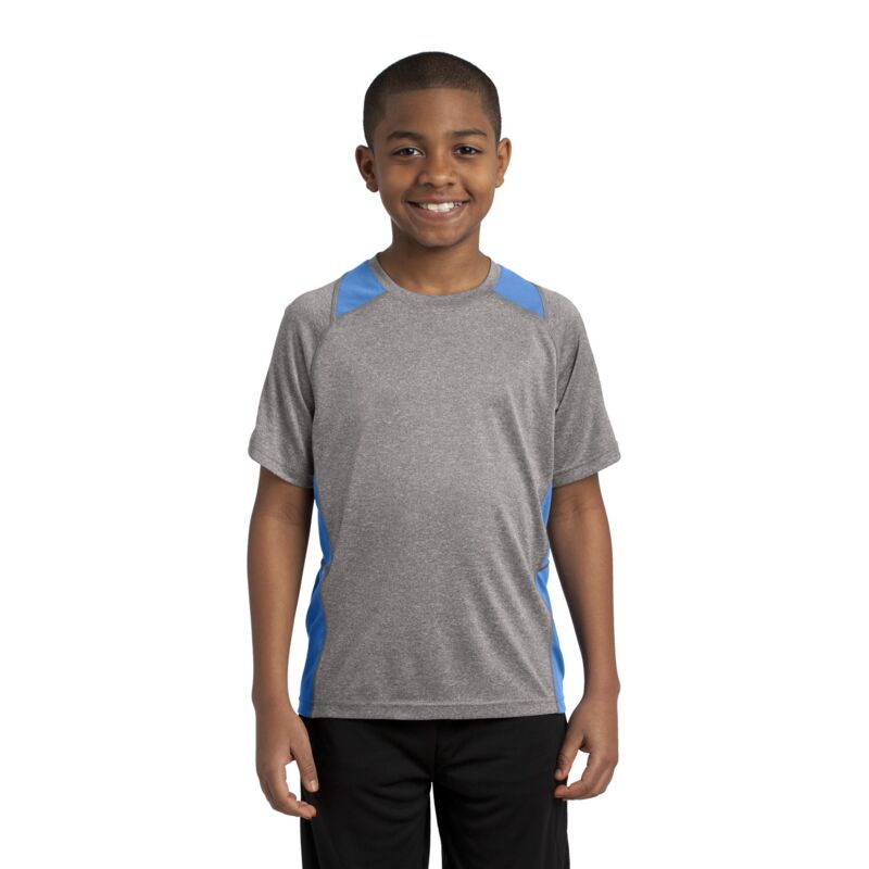 Youth Poly Heather Colorblock T-Shirt Thumbnail