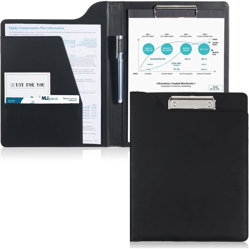 Faux Leather Clipboard Folder Portfolio Thumbnail