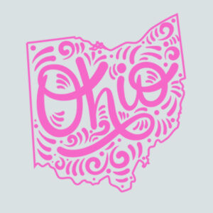 Ohio (Pink) - Ladies Favorite 50/50 Blend V Neck Design