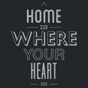 Home Is Where Your Heart Is (Metallic Silver) - Ladies Favorite 50/50 Blend V Neck Design