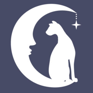 Moon Cat (White) - Ladies Favorite 50/50 Blend V Neck Design