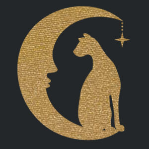 Moon Cat (Metallic Gold) - Unisex Favorite 50/50 Blend T-Shirt Design