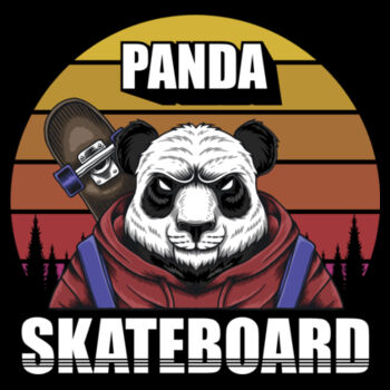 Panda Skateboard - Unisex Premium Cotton Long Sleeve T-Shirt Design
