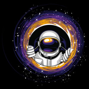 Black Hole Astronaut - Women's Premium Cotton T-Shirt Design