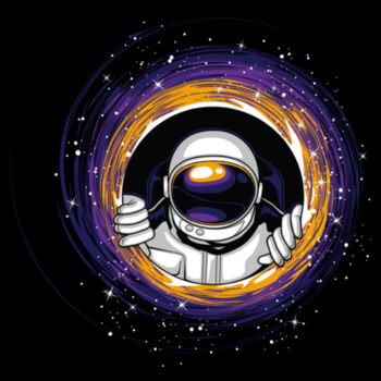 Black Hole Astronaut - Unisex Premium Cotton T-Shirt Design