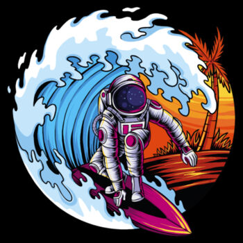 Surfing Astronaut - Unisex Premium Fleece Hooded Sweatshirt Design