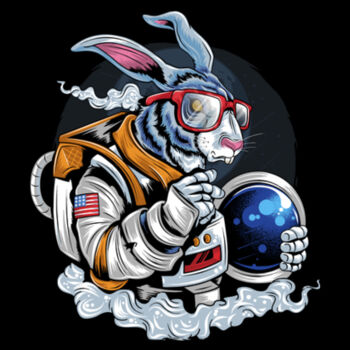 Rabbit Astronaut - Unisex Premium Fleece Hooded Sweatshirt Design