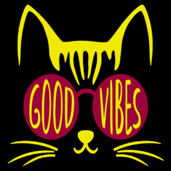 Good Vibes Cat - Unisex Premium Fleece Crew Sweatshirt Design