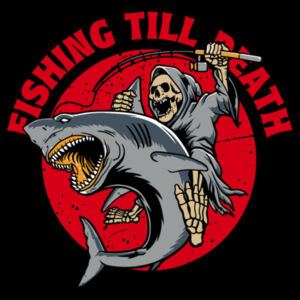 Fishing Till Death - Women's Premium Cotton T-Shirt Design