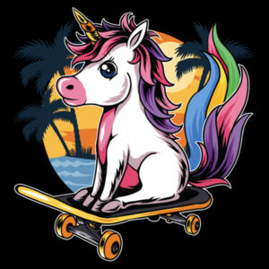 Skateboarding Unicorn - Unisex Premium Cotton Long Sleeve T-Shirt Design