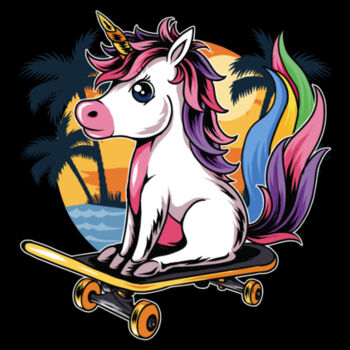 Skateboarding Unicorn - Unisex Premium Cotton T-Shirt Design