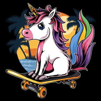 Skateboarding Unicorn - Unisex Premium Fleece Hooded Sweatshirt Design