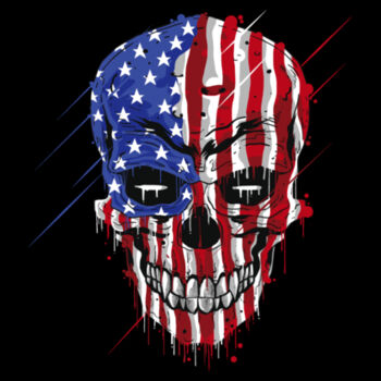 USA Skull - Unisex Premium Cotton T-Shirt Design