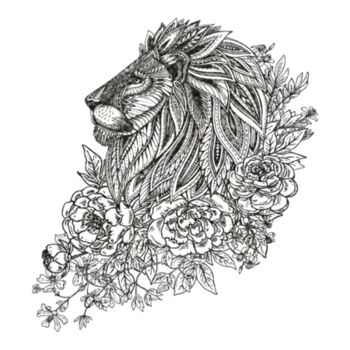 Lion Black - Women's Premium Cotton T-Shirt Design