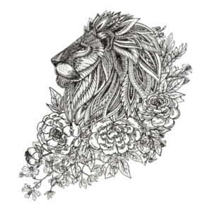 Lion Black - Unisex Premium Cotton T-Shirt Design