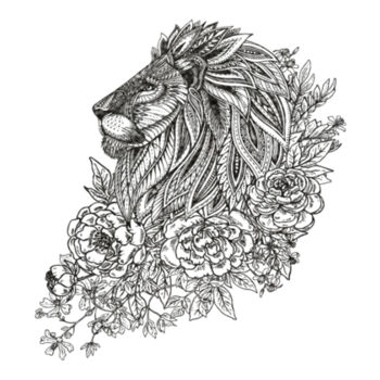 Lion Black - Unisex Premium Cotton T-Shirt Design