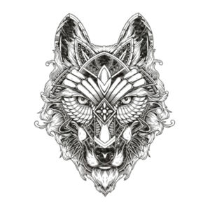Wolf Black - Unisex Premium Cotton Long Sleeve T-Shirt Design