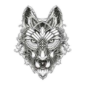 Wolf Black - Unisex Premium Cotton Long Sleeve T-Shirt Design