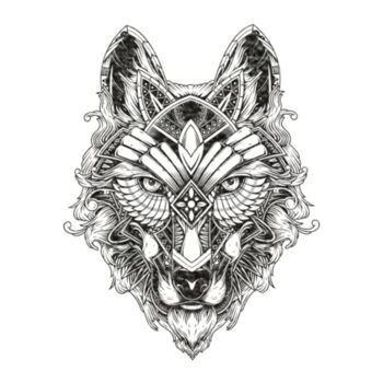 Wolf Black - Unisex Premium Cotton T-Shirt Design