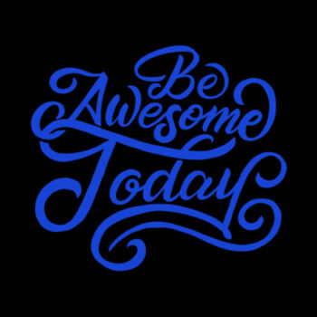 Be Awesome Today Blue - Unisex Premium Fleece Hooded Sweatshirt Design