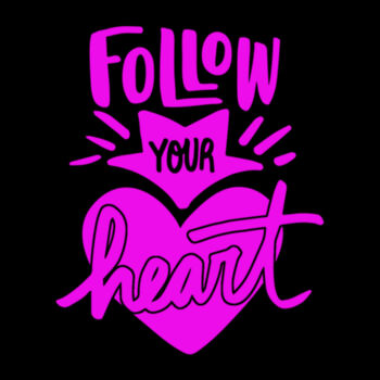 Follow Your Heart Pink - Unisex Premium Cotton T-Shirt Design