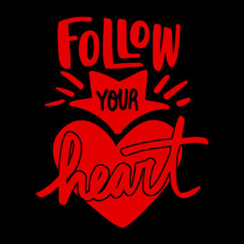 Follow Your Heart Red - Unisex Premium Cotton T-Shirt Design