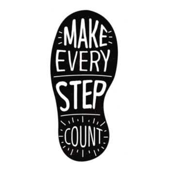 Make Every Step Count Black - Unisex Premium Cotton T-Shirt Design