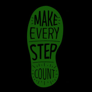 Make Every Step Count Green - Unisex Premium Fleece Hooded Sweatshirt Design