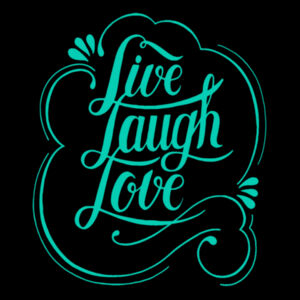 Live Laugh Love Teal - Unisex Premium Fleece Hooded Sweatshirt Design