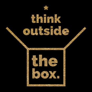 Think Outside The Box Gold - Unisex Premium Cotton T-Shirt Design