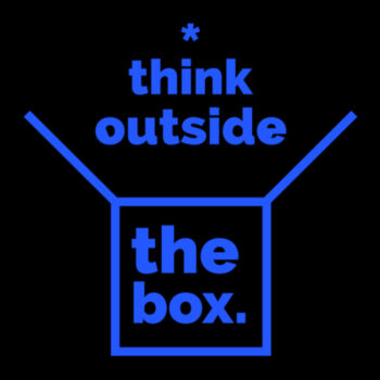 Think Outside The Box Blue - Unisex Premium Fleece Crew Sweatshirt Design