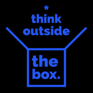 Think Outside The Box Blue - Unisex Premium Cotton T-Shirt Design