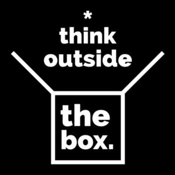 Think Outside The Box White - Unisex Premium Cotton T-Shirt Design