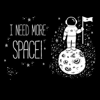 Need More Space White - Unisex Premium Fleece Crew Sweatshirt Design