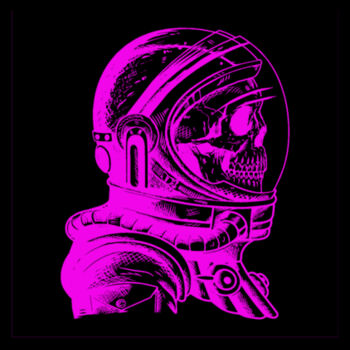 Skeleton Astronaut Pink - Unisex Premium Fleece Crew Sweatshirt Design