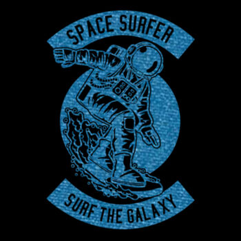 Space Surfer Blue - Unisex Premium Cotton T-Shirt Design
