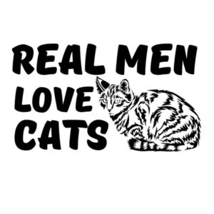 Men Love Cats Black - Unisex Premium Cotton T-Shirt Design