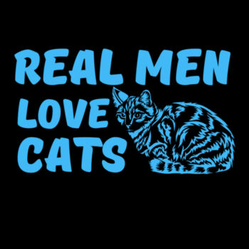 Men Love Cats Blue - Unisex Premium Cotton T-Shirt Design