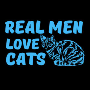 Men Love Cats Blue - Unisex Premium Fleece Hooded Sweatshirt Design