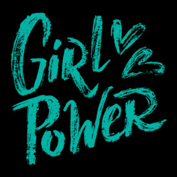 Girl Power Teal - Unisex Premium Cotton Long Sleeve T-Shirt Design