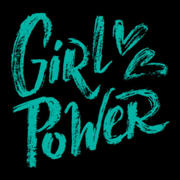 Girl Power Teal - Unisex Premium Fleece Hooded Sweatshirt Design