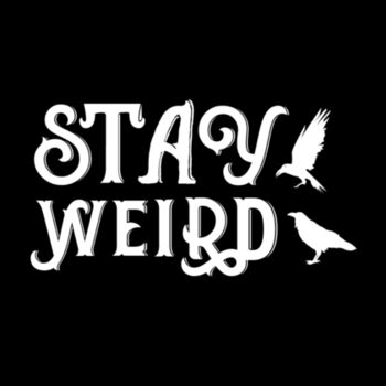 Stay Weird White - Unisex Premium Fleece Hooded Sweatshirt Design