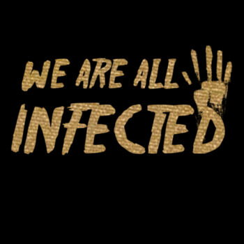 We're All Infected Gold - Unisex Premium Fleece Crew Sweatshirt Design