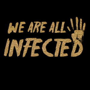 We're All Infected Gold - Unisex Premium Cotton Long Sleeve T-Shirt Design