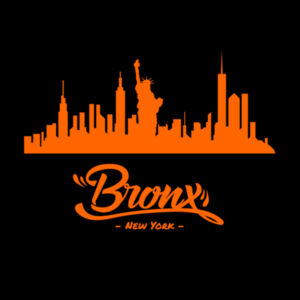 Bronx NY Orange - Unisex Premium Cotton Long Sleeve T-Shirt Design