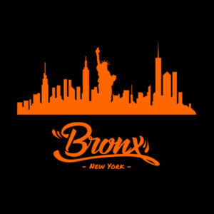 Bronx NY Orange - Unisex Premium Fleece Hooded Sweatshirt Design