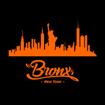 Bronx NY Orange - Unisex Premium Fleece Hooded Sweatshirt Design