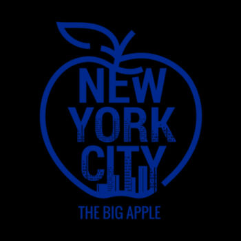 The Big Apple Navy - Unisex Premium Cotton T-Shirt Design