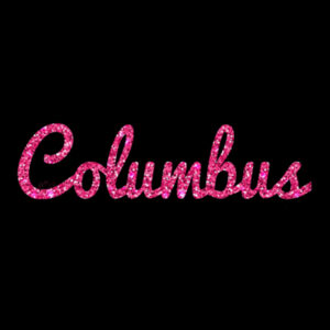 Columbus Script Pink - Unisex Premium Cotton T-Shirt Design
