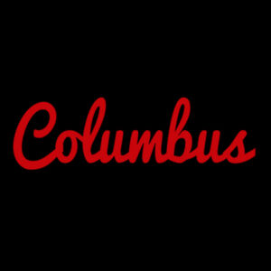 Columbus Script Red - Unisex Premium Cotton Long Sleeve T-Shirt Design